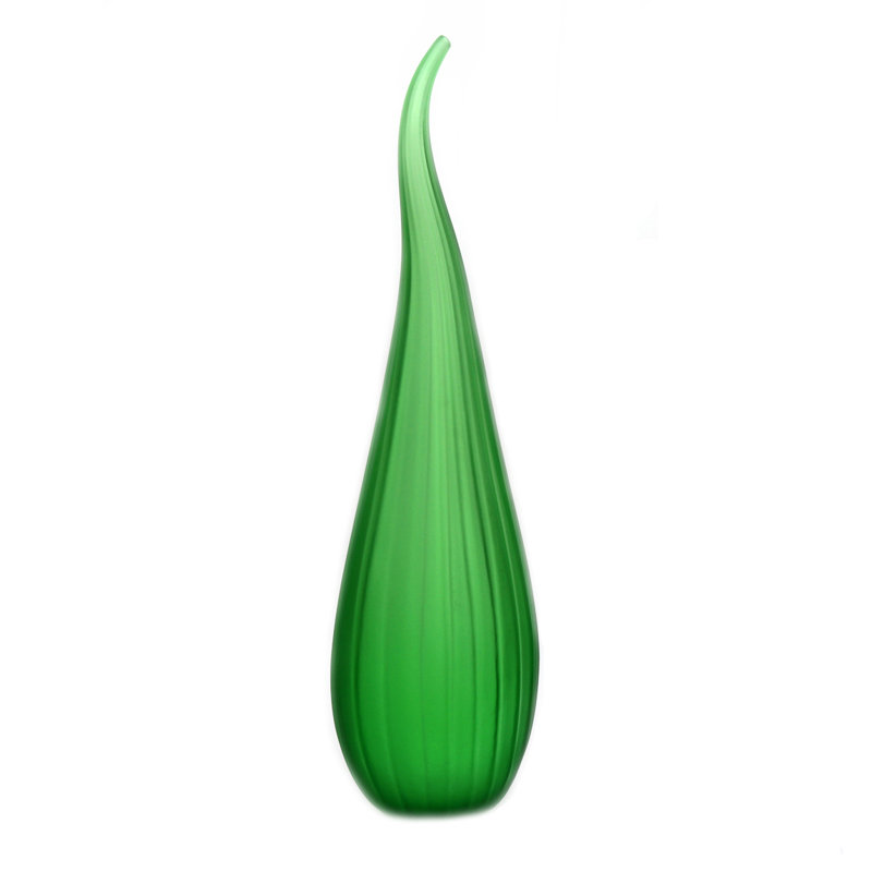 Murano Glass Stripe Vase, Green