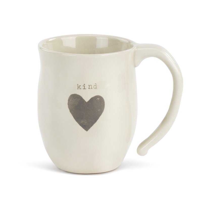Cream Ceramic Mom Heart Coffee Mug, 16 oz