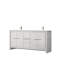 Meuble-lavabo double blanc 72 po X P 20 po D, ensemble en marbre de culture et robinet en nickel brossé