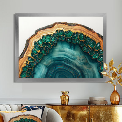 Glyna Emerald And Crystal River On Wooden Slide II - crystals Wall Art