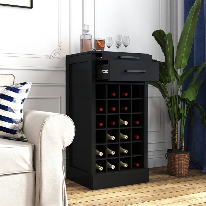 Black color modular 24 wine bar cabinet Buffet Cabinet