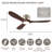 Parzy 52" Flush Mount Ceiling Fan Solid Wood Blades Ceiling Fan With Light With Remote Control