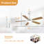 Ventilateur de plafond d'intérieur moderne de 52 pouces avec moteur à courant continu réversible à 5 vitesses et 5 lumières à DEL à intensité variable-1761019869-1761019864-1761019867