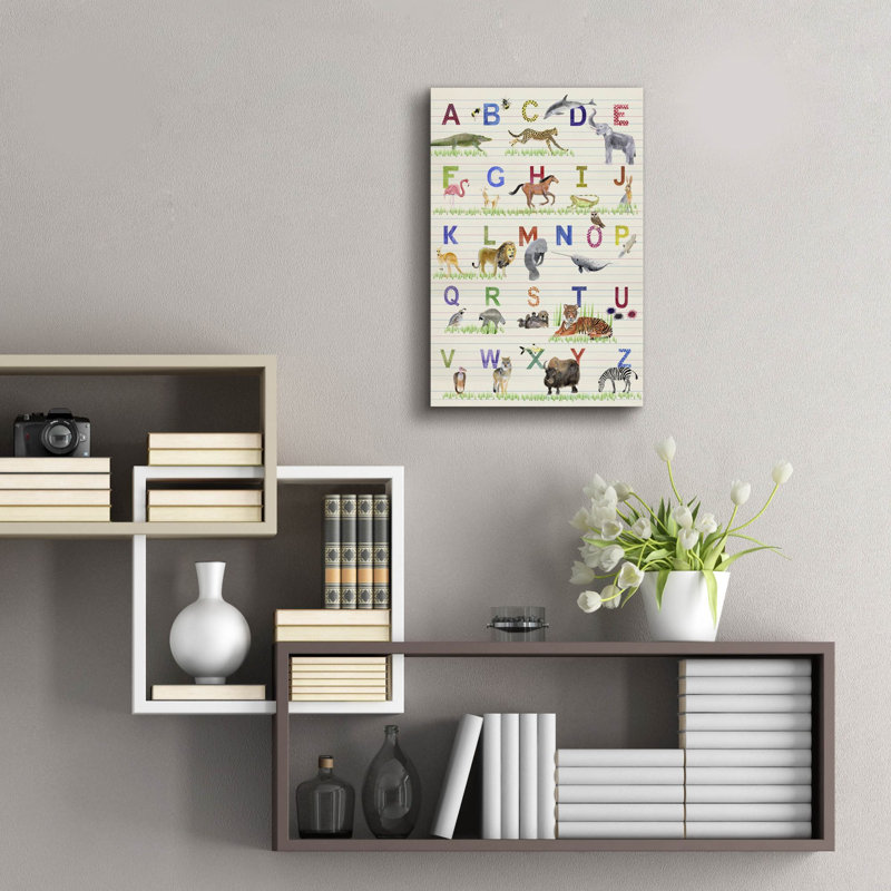 Art mural en verre épique «Alphabet Animals» par Alicia Ludwig, H 24 po x l 16 po
