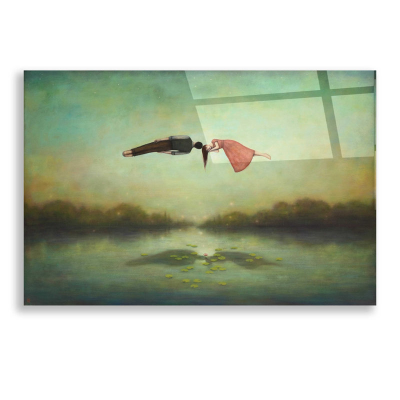 Rêveurs, lieu de rencontre - peinture sans cadre, H 16 po x l 24 po x P 0,2 po