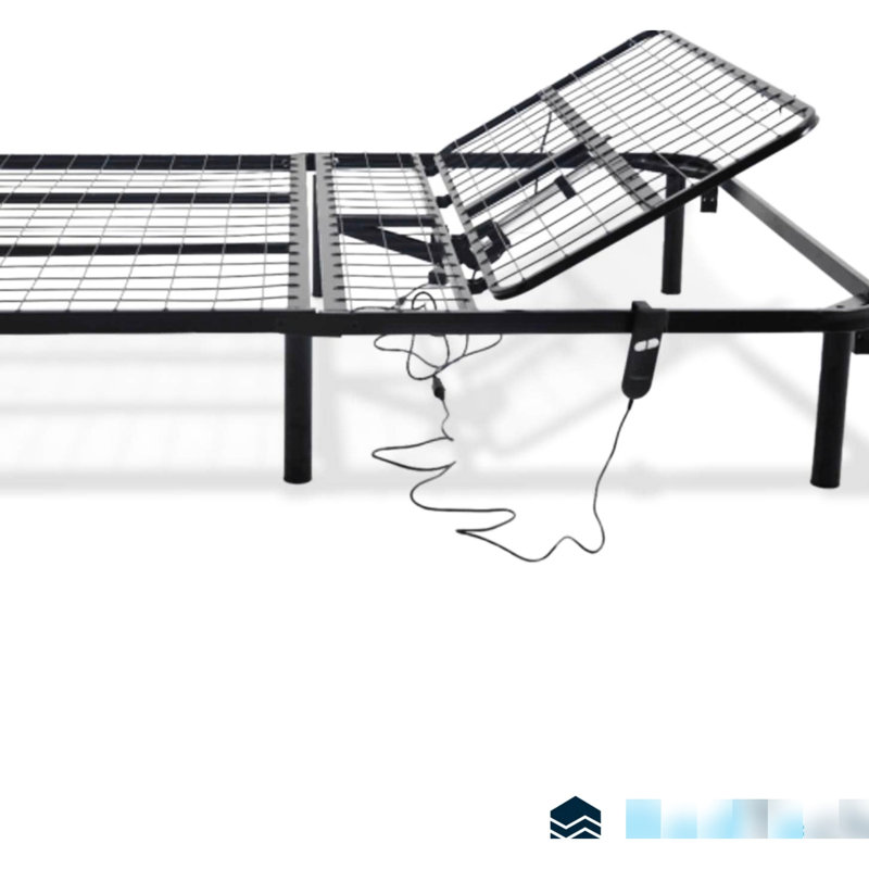 Queen Bed With Head Position Option, 850lbs Capacity, Steel, Black, Box Spring Not Needed Base Adjustable Required, Queen