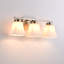Luminaire de salle de bain 3 lumières en nickel brossé 19 po à 3 lumières avec verre blanc, montage vers le haut / bas, intensité variable-132685707-138113969