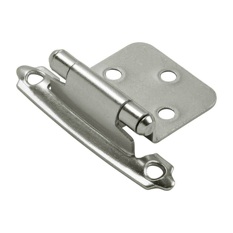 Encadrement de surface à fermeture automatique à surface variable - nickel satiné - charnières de porte d'armoire (ensemble de 2)