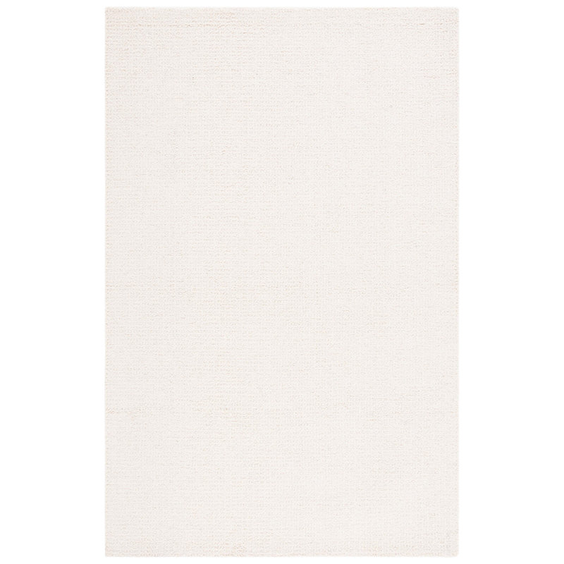 Borinka Solid Color Hand Tufted Wool Area Rug in Ivory, Rectangle 5' x 8'
