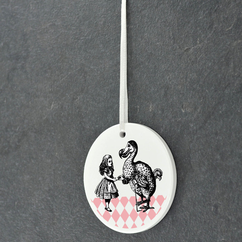 Dodo Alice In Wonderland Circle Shaped Ceramic Ornament Bauble