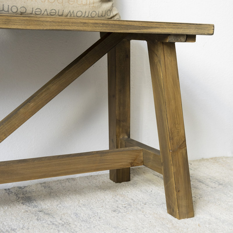 Banc en bois massif Fawaka, Naturel