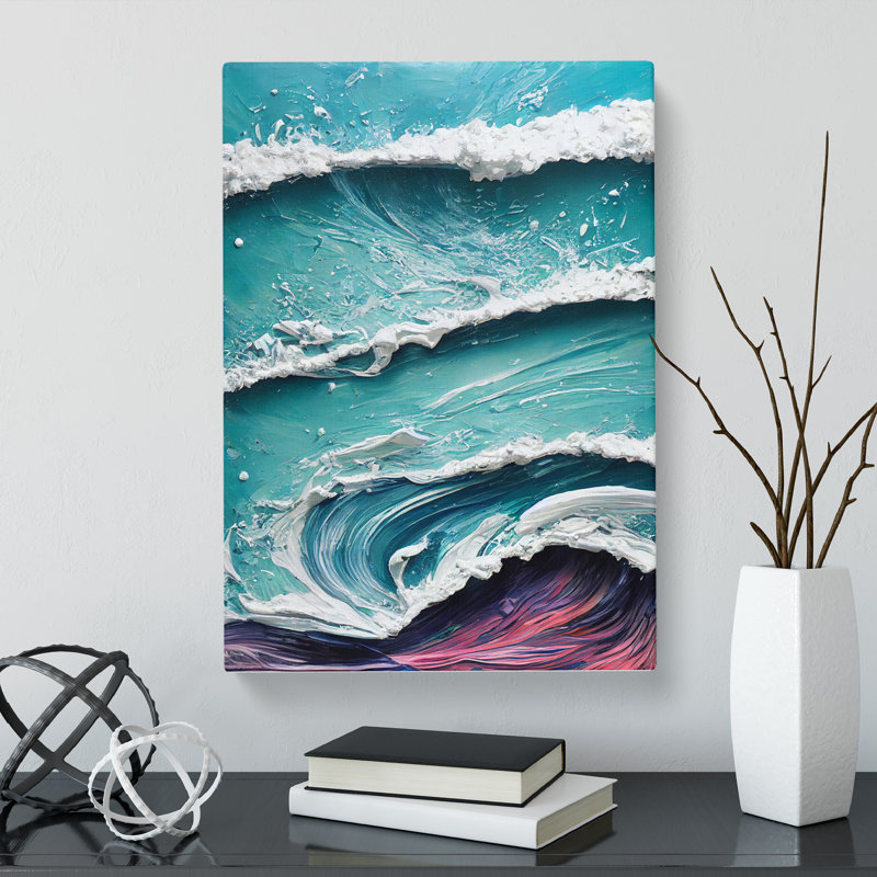 CAN-V0523-197X Beach Pouring - Wrapped Canvas Print, 60cm H x 40cm W x 3cm D