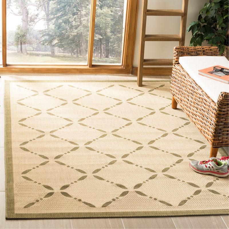 Tapis d'intérieur / extérieur à motif géométrique Coreatha Martha Stewart, Rectangle 6 pi 7 po x 9 pi 6 po
