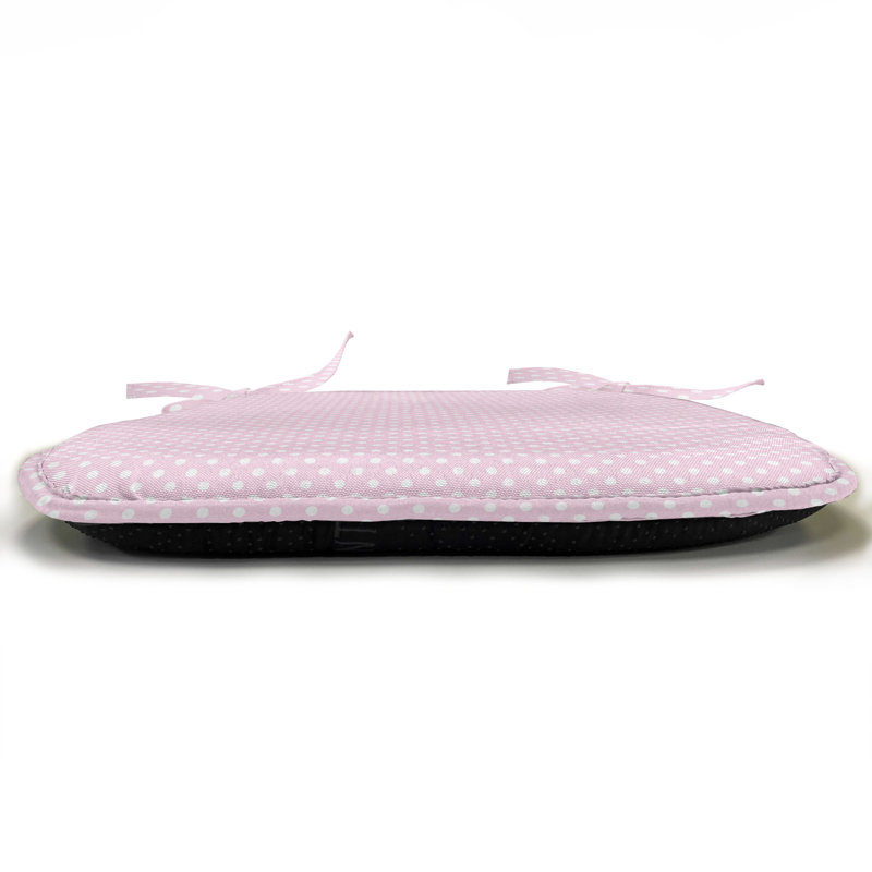 Chair Pad Cushion, White/Pink