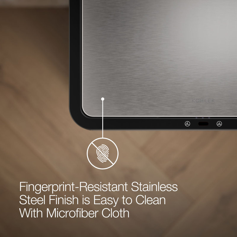 13-Gallon Touchless Stainless Steel Trash Can, Black Stainless