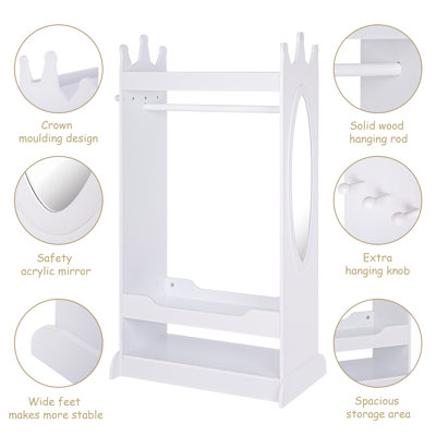 Geovany 14.96'' Wide Kids Armoire with Mirror