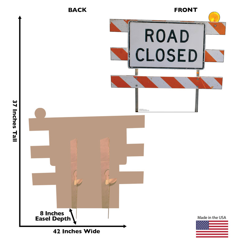 Life-Size Road Closed Sign Cardboard Cutout