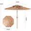 Parasol de plage 9 pi avec 2 conception de chaume, 30 inclinable, manivelle manuelle, polypropylène, 8 nervures en métal, parasol de patio pour parasol, 140G, installation rapide