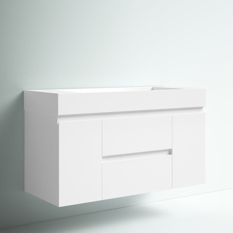 Babajide Bathroom Vanity with Acrylic Top, High Gloss White