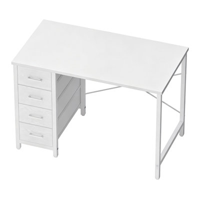 31.5" Modern Computer Desk with 4 Drawers Compact Home Office Writing Study Desk for Bedroom Small Spaces