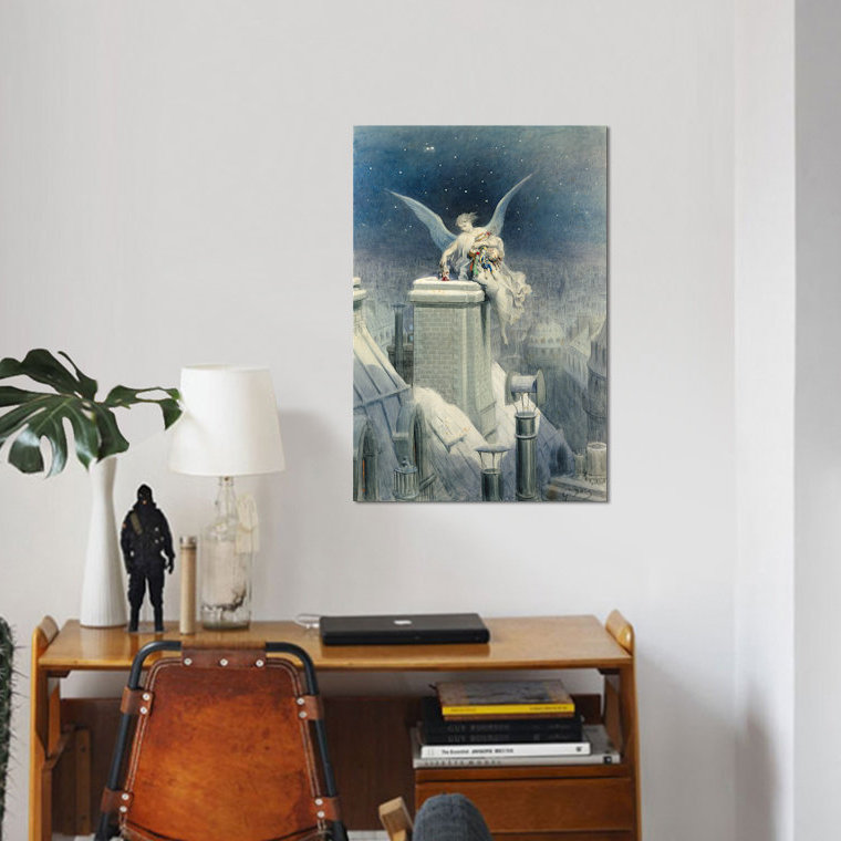 « christmas réveillon », reproduction sur toile, H 12 po x l 8 po x P 0,75 po, Pas de tapis, Toile tendue