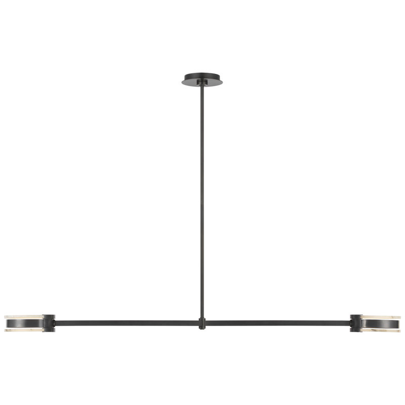 Kelly Wearstler Melange 63" Linear Pendant with Alabaster, Bronze
