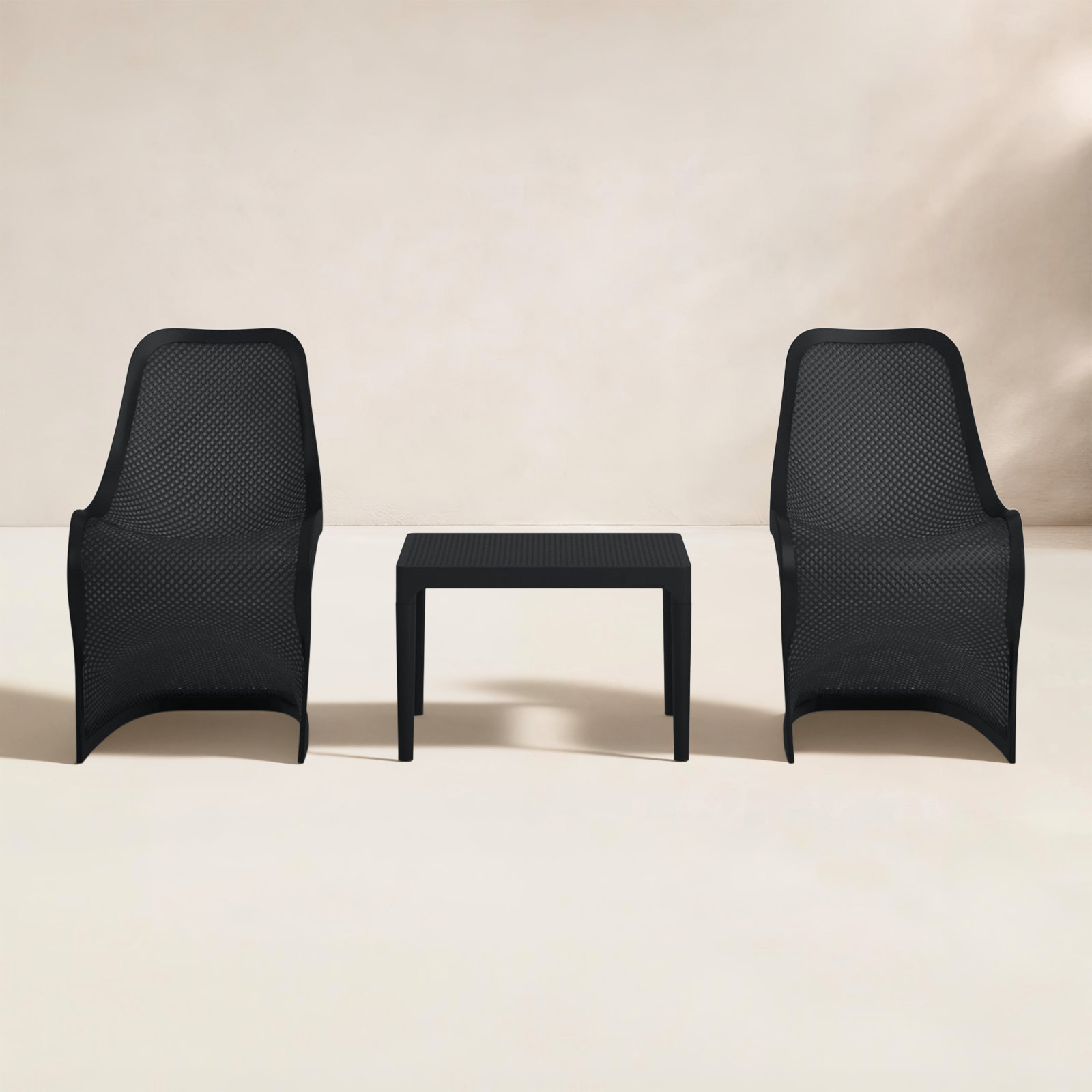 Nassau 2-Person Patio Seating Group, Black