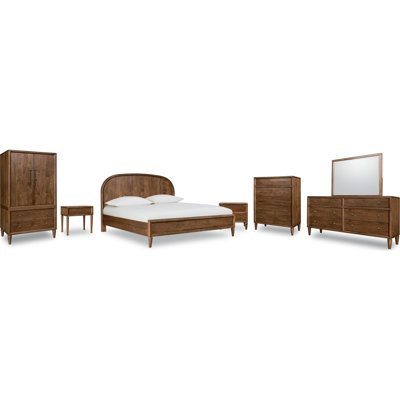 August Solid Wood Platform Bed
