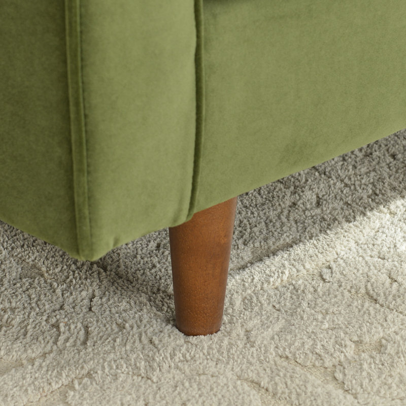 Ensemble de salon 3 pièces capitonné, Velours vert olive