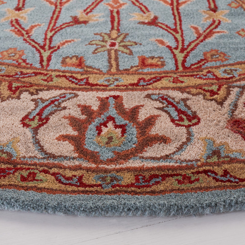 Tapis oriental en laine touffeté à la main Malone, Rond 6 pi