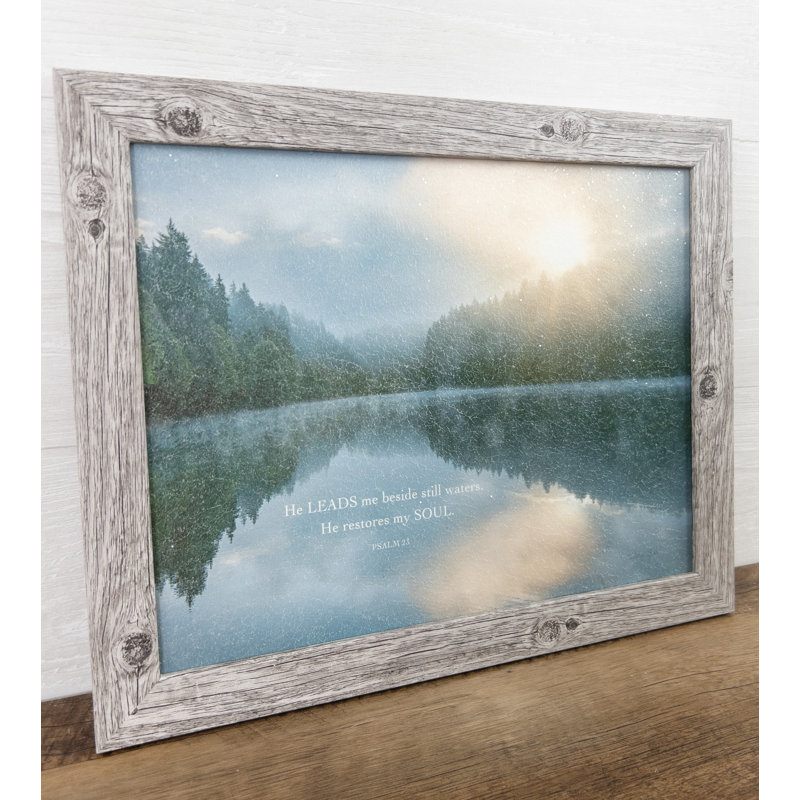 «He plombs Beside Still Waters Restore My Soul Lake», art encadré sur papier