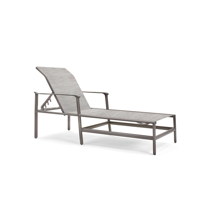 Chaise longue réglable Aspen Sling, Teck vieilli