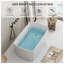 Baignoire de trempage autoportante en acrylique de 49 pouces de style japonais avec trop-plein chromé et drain rapide, blanc brillant