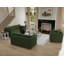 Chaise avec accoudoirs, tissu olive, structure en bois 43 x 38-1 / 2 x 36-1 / 2