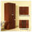 Tan 5-Tier Kitchen Pantry Storage Cabinet with Double Doors and Adjustable Shelving
