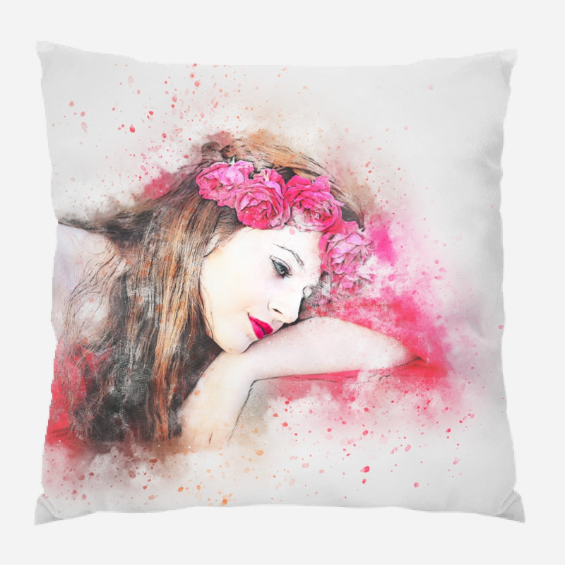 Coussin Tuley Girl, Micro suède, Intérieur