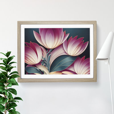 Charming Flowers Art Deco - Framed Print