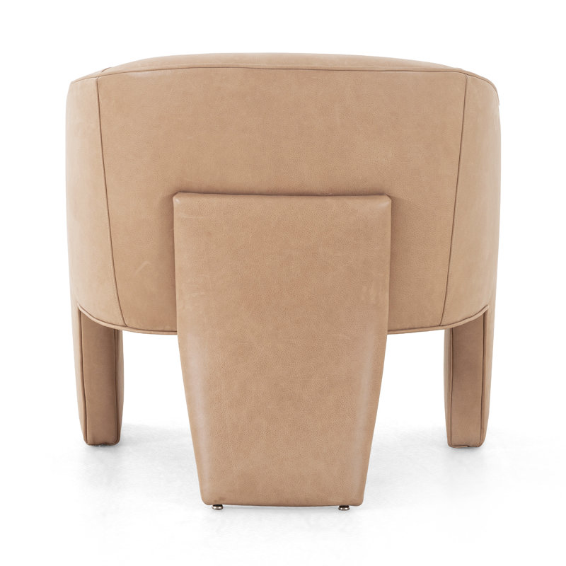 Fae Wide Barrel Chair, Palermo Nude Genuine Leather