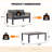 3 Piece Aluminum Patio Furniture Set, Outdoor Loveseat With Coffee Table & Cushions For Patio, Balcony