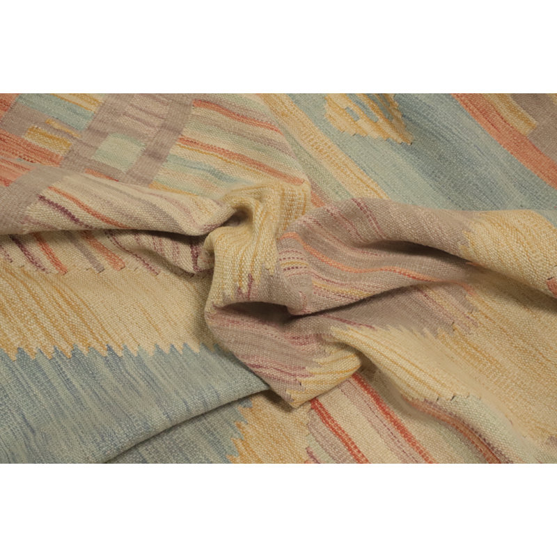 Tapis jaune en laine tissé à la main 5 x 8