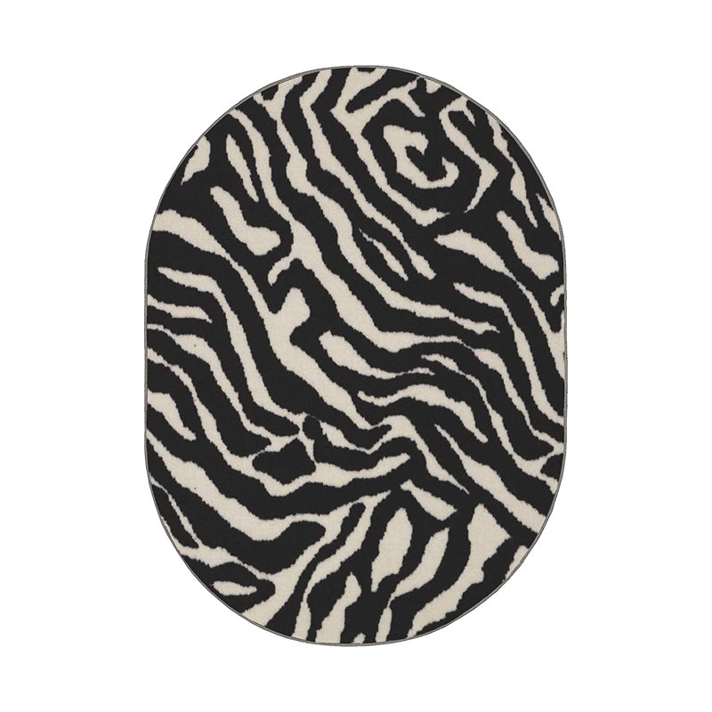 Tapis imprimé animal - beauté de zèbre, Ovale 4 pi x 6 pi