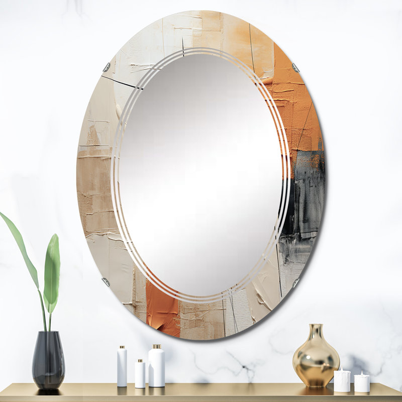 Halmstea - Miroir mural moderne ovale, 36 po x 24 po