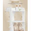 Vertical Shoe Rack, Narrow Shoe Rack For Small Space, Wooden Shoes Organizer With Hooks, Adjustable Slim Shoes Tower for Entryway, Living Room, Bedroom, White -1110002762
