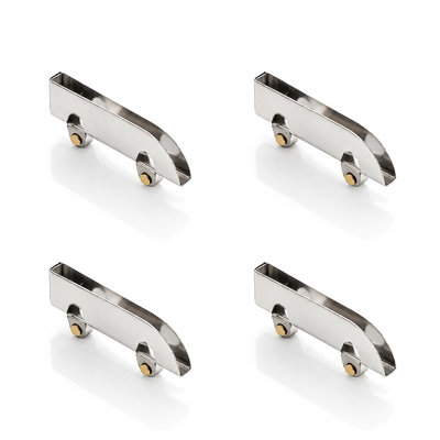 4 Pack Stainless Steel Showcase Glass Door Rollers, Mini Sliding Replacement Wheels Fits 5_x001e_6mm Thick Display Cabinet Glass