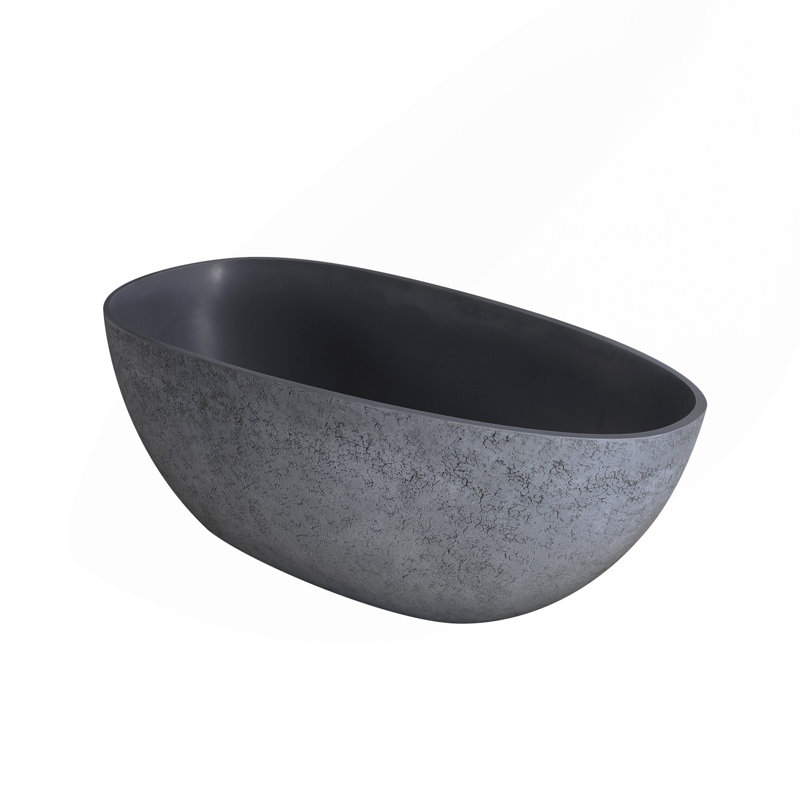 65 Inch Freestanding Solid Surface Soaking Bathtub For Bathroom