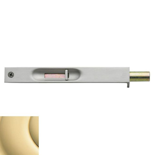 Flush Bolt, Non-Lacquered Brass