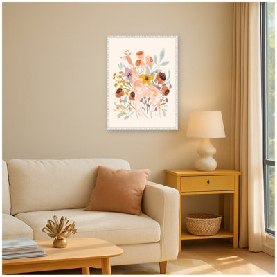«JL Giraffe and Botanicals» par Jill Labieniec, reproduction d'art sur toile encadrée