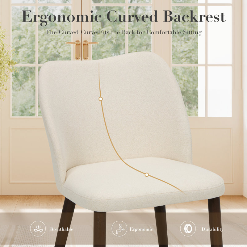Chaise rembourrée en bois massif Orena, Beige