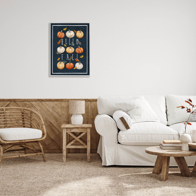 «Hello Fall Mixed Pumpkins», art de la giclée encadrée par Elizabeth Tyndall, H 30 po x l 24 po x P 1,5 po