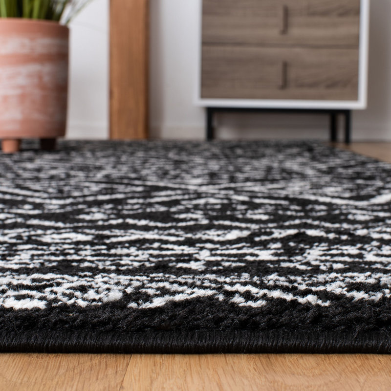 Tapis noir / ivoire Summey Southwestern, Rectangulaire 3 pi x 5 pi